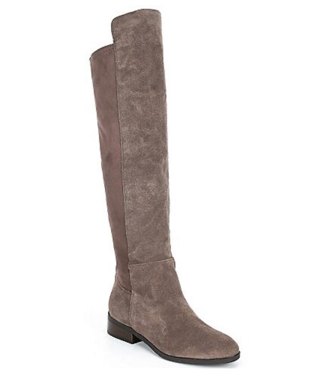 Lucky Brand Calypso Knee High Suede Boots Taupe Gray Women's Size 6.5M